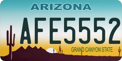 AZ license plate AFE5552