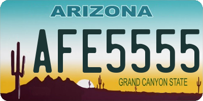 AZ license plate AFE5555