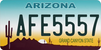 AZ license plate AFE5557