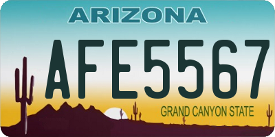 AZ license plate AFE5567