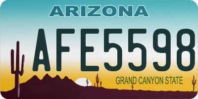 AZ license plate AFE5598