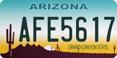 AZ license plate AFE5617