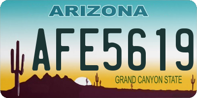 AZ license plate AFE5619