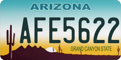 AZ license plate AFE5622