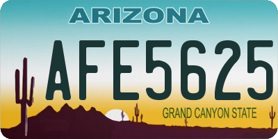AZ license plate AFE5625