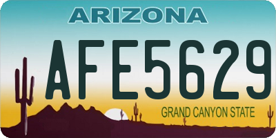 AZ license plate AFE5629