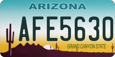 AZ license plate AFE5630