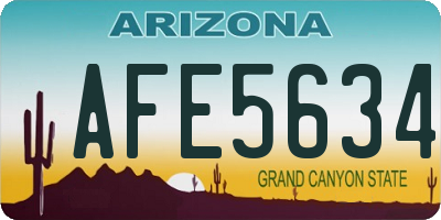 AZ license plate AFE5634