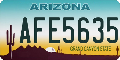 AZ license plate AFE5635