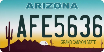 AZ license plate AFE5636