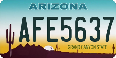 AZ license plate AFE5637