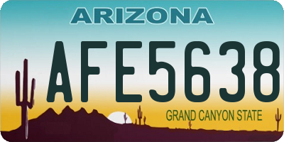 AZ license plate AFE5638