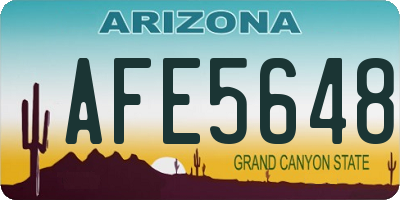 AZ license plate AFE5648