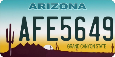 AZ license plate AFE5649