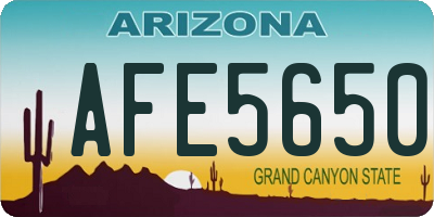 AZ license plate AFE5650