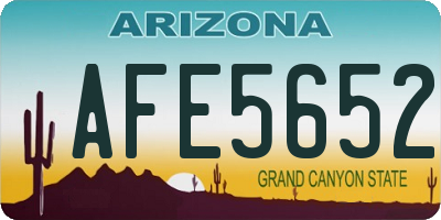 AZ license plate AFE5652