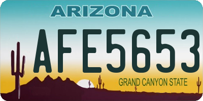 AZ license plate AFE5653