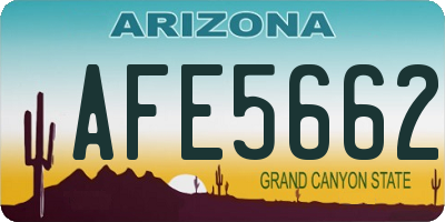 AZ license plate AFE5662