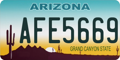AZ license plate AFE5669