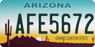 AZ license plate AFE5672