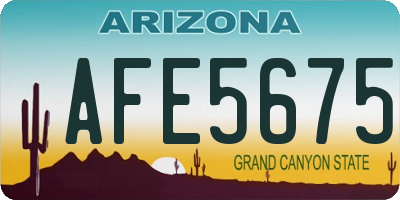 AZ license plate AFE5675
