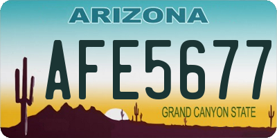 AZ license plate AFE5677
