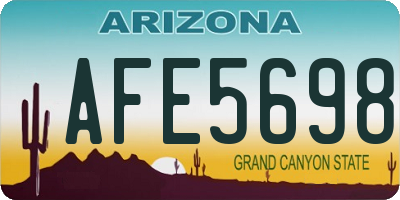 AZ license plate AFE5698
