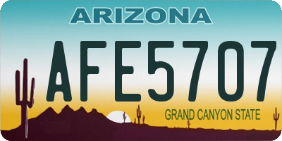 AZ license plate AFE5707