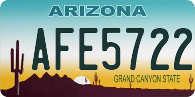 AZ license plate AFE5722