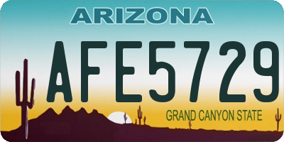 AZ license plate AFE5729