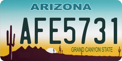 AZ license plate AFE5731
