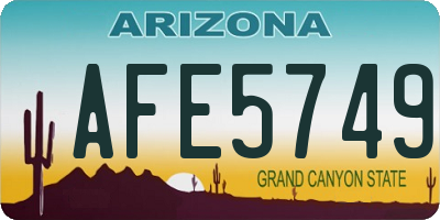 AZ license plate AFE5749