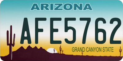 AZ license plate AFE5762