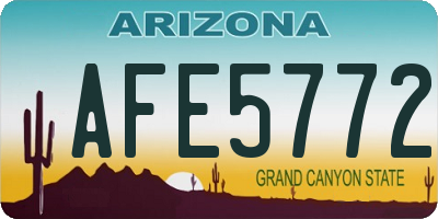 AZ license plate AFE5772
