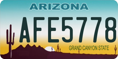 AZ license plate AFE5778
