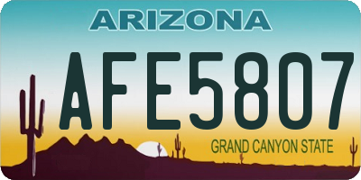 AZ license plate AFE5807