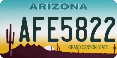 AZ license plate AFE5822