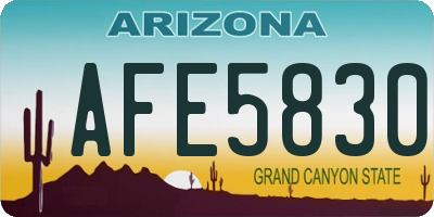 AZ license plate AFE5830