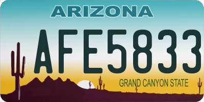 AZ license plate AFE5833