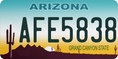 AZ license plate AFE5838