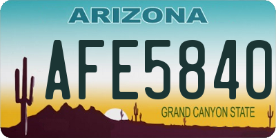 AZ license plate AFE5840