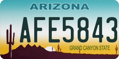 AZ license plate AFE5843