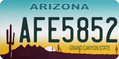 AZ license plate AFE5852