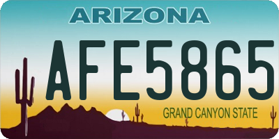 AZ license plate AFE5865