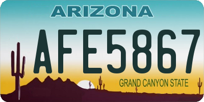 AZ license plate AFE5867