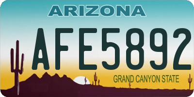 AZ license plate AFE5892