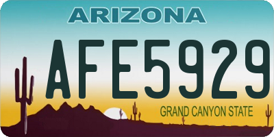 AZ license plate AFE5929