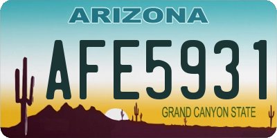 AZ license plate AFE5931