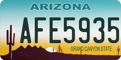 AZ license plate AFE5935