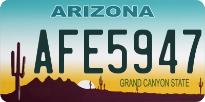 AZ license plate AFE5947